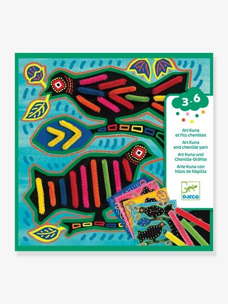 Art Kuna Et Fils Chenilles Tout Doux DJECO Vert - Djeco 3 Art Kuna Et Fils Chenilles Tout Doux DJECO Vert - Djeco