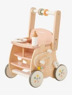 Chariot De Marche Poussette En Bois FSC® Rose - Vertbaudet -Enfants Jouets Magasin chariot de marche poussette en bois fsc 4