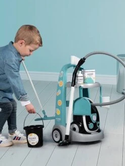 Chariot De Ménage Avec Aspirateur - SMOBY Bleu - Smoby -Enfants Jouets Magasin chariot de menage avec aspirateur smoby 4