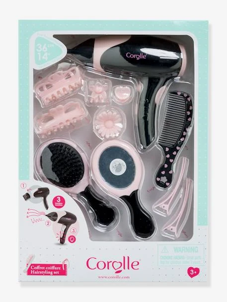 Coffret Coiffure COROLLE Rose - Corolle 3 Coffret Coiffure COROLLE Rose - Corolle