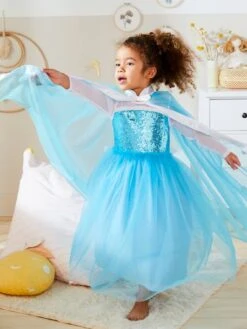 Déguisement De Princesse Avec Cape, Baguette Et Couronne Bleu - Vertbaudet -Enfants Jouets Magasin deguisement de princesse avec cape baguette et couronne 2
