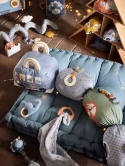 Doudou En Gaze De Coton + Hochet En Bois PETIT DINO Multicolore - Vertbaudet -Enfants Jouets Magasin doudou en gaze de coton hochet en bois petit dino 4