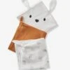Lot De 3 Langes MINI COMPAGNIE En Gaze De Coton Bio* 2 écrus Imprimés + 1 Uni Caram - Vertbaudet -Enfants Jouets Magasin lot de 3 langes mini compagnie en gaze de coton bio