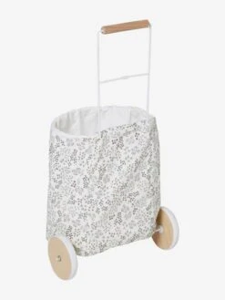 Panier De Courses à Roulettes En Métal, Tissu Et Bois FSC® Gris - Vertbaudet -Enfants Jouets Magasin panier de courses a roulettes en metal tissu et bois fsc 4