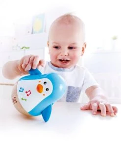 Pingouin Culbuto Musical HAPE Bleu - Hape -Enfants Jouets Magasin pingouin culbuto musical hape 1