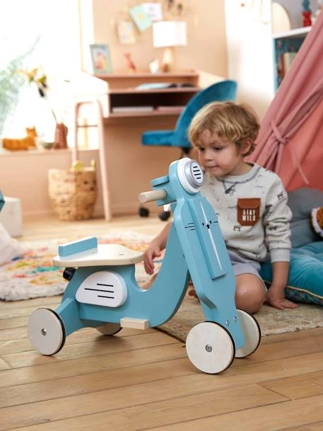 Porteur Scooter En Bois FSC® Bleu - Vertbaudet 4 Porteur Scooter En Bois FSC® Bleu - Vertbaudet – Image 2