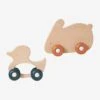 Set De 2 Animaux à Roulettes En Bois Et Silicone Orange - Vertbaudet -Enfants Jouets Magasin set de 2 animaux a roulettes en bois et silicone