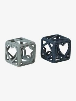 Set De 2 Cubes En Silicone Bleu - Vertbaudet -Enfants Jouets Magasin set de 2 cubes en silicone 2
